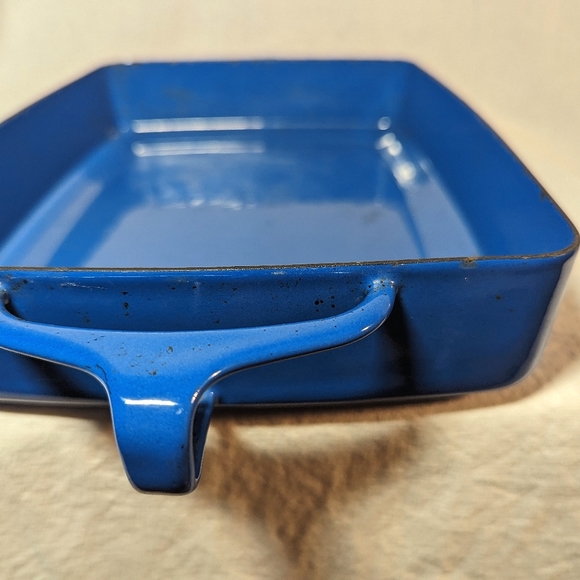 VTG Dansk Kobenstyle Small Rectangle Blue Enamel Bakeware Casserole Pan MCM - Picture 10 of 12